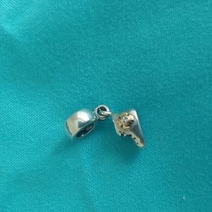 Pandora shoe charm with pink stone